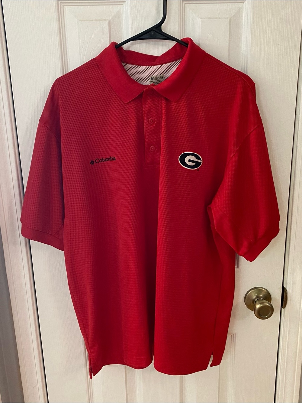 Columbia‎ PFG Georgia Bulldogs Red Polo Shirt Men's M
